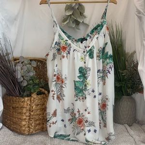 Torrid White Floral Tunic Cami Size 2